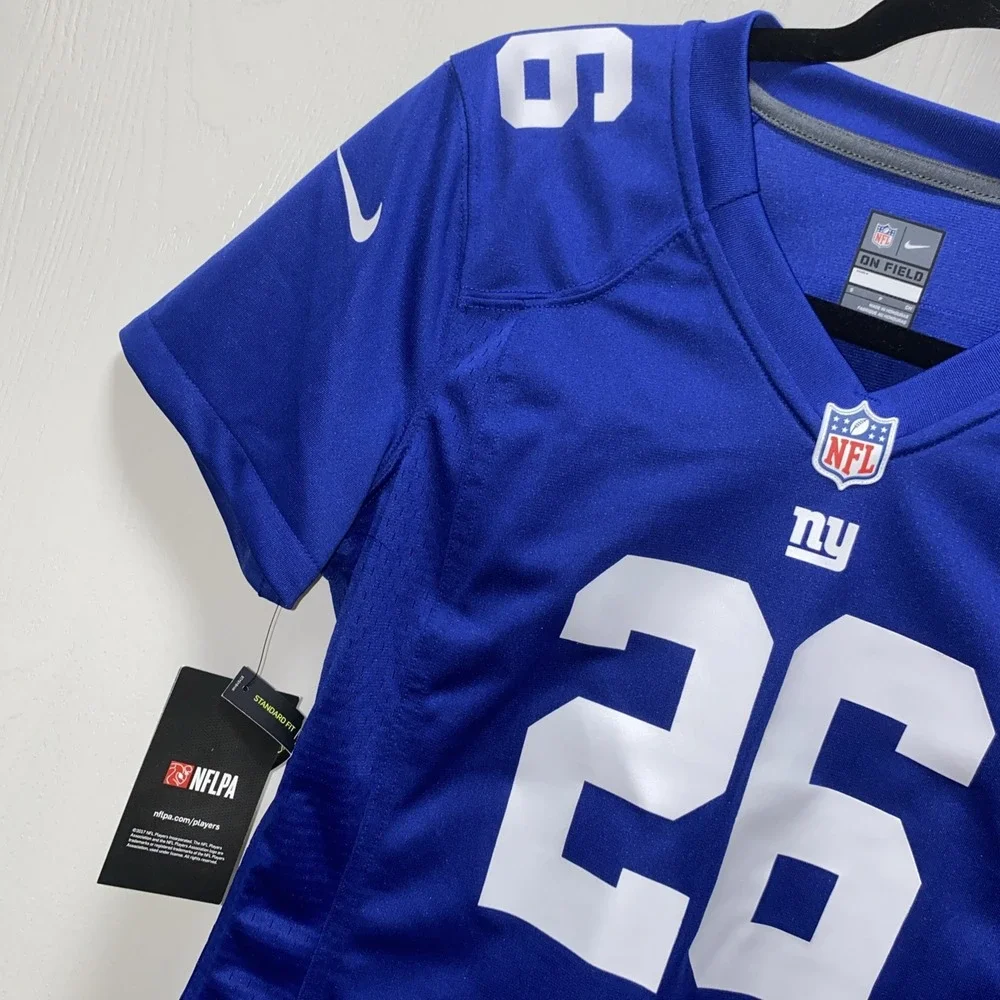 Nwt New York Giants NFL Football Jersey Women's Nike Small 26‎ Barkley On Field